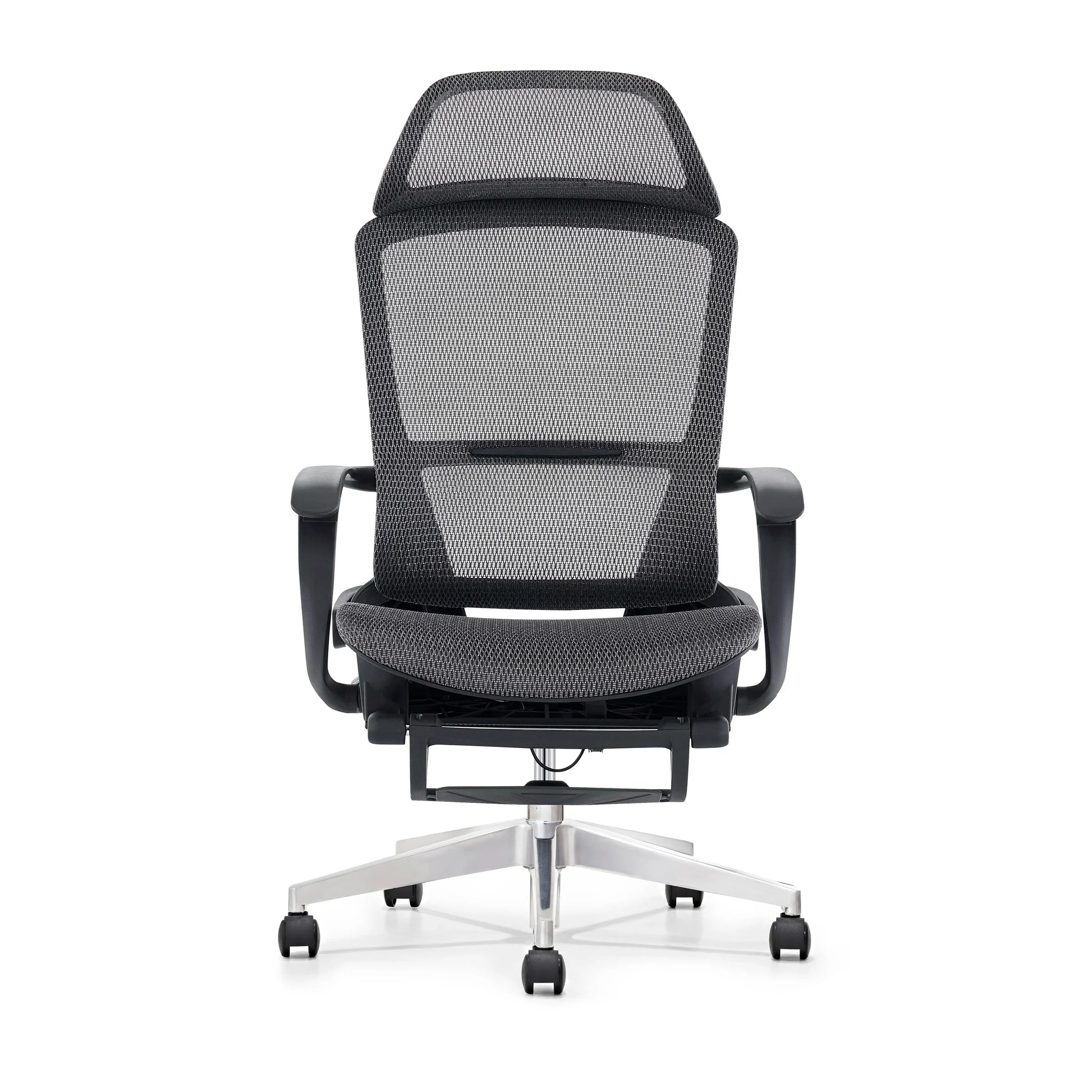 HKM-088147 Ergonomic Mesh Office Chair with Footrest and Fixed Armrests for Comfortable Workspaces