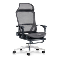 HKM-088147 Ergonomic Mesh Office Chair with Footrest and Fixed Armrests for Comfortable Workspaces