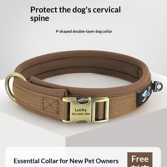 HKM-0881981 Anti-Lost Dog Tag Pet Collar for Golden Retrievers and Labradors - Available in Multiple Colors and Sizes