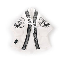HKM-0882365 Casual Cotton Dragon Robe for Small Dogs - Anti-Hair Pet Apparel in White