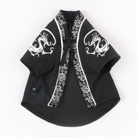 HKM-0882365 Casual Cotton Dragon Robe for Small Dogs - Anti-Hair Pet Apparel in White