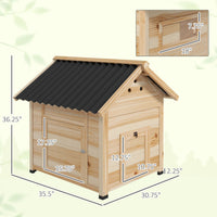 HKM-0883645 Wooden Duck House with Openable Roof, Double Doors & Natural Wood Finish