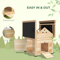 HKM-0883645 Wooden Duck House with Openable Roof, Double Doors & Natural Wood Finish