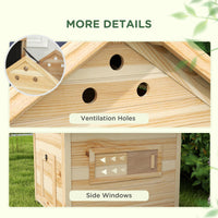 HKM-0883645 Wooden Duck House with Openable Roof, Double Doors & Natural Wood Finish