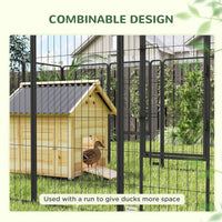 HKM-0883645 Wooden Duck House with Openable Roof, Double Doors & Natural Wood Finish