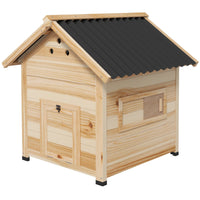 HKM-0883645 Wooden Duck House with Openable Roof, Double Doors & Natural Wood Finish