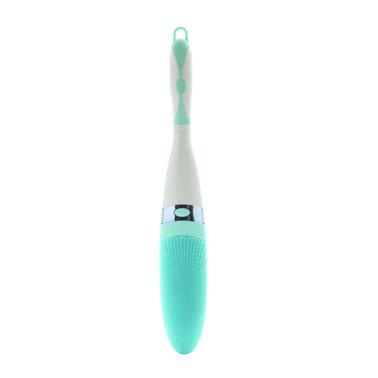 HKM-088467 Electric Silicone Bath Brush with Long Handle for Deep Cleaning and Massage, Adjustable Vibration Levels, IPX5 Waterproof
