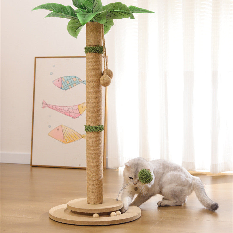 HKM-0884797 Durable Vertical Cat Climbing Frame with Hemp Rope and Simple Design