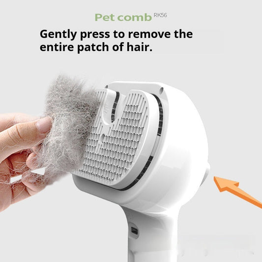 HKM-0885565 Needle Spray Detangling Comb for Pets - Stainless Steel Grooming Tool with Plastic Handle