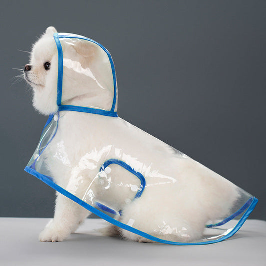 HKM-0887357 Transparent Plastic Dog Raincoat in Multiple Colors and Sizes