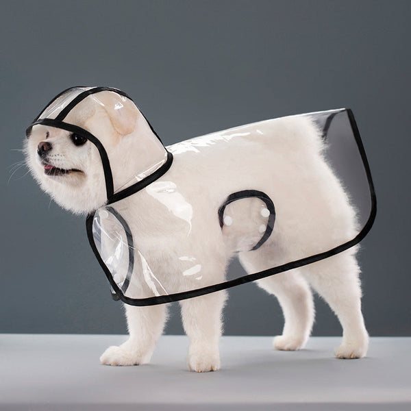 HKM-0887357 Transparent Plastic Dog Raincoat in Multiple Colors and Sizes