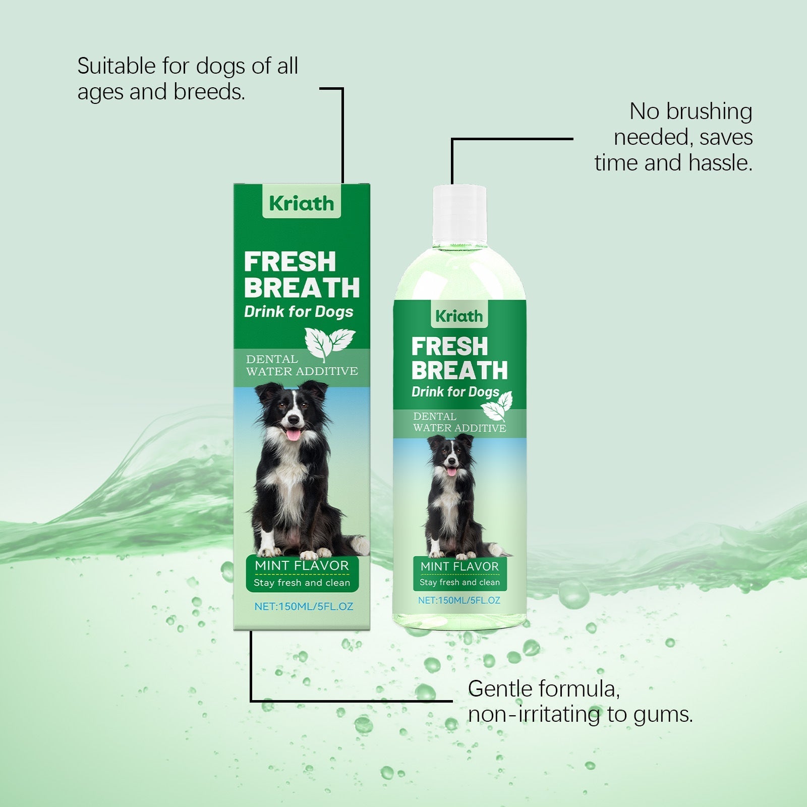 HKM-0887613 Dog Breath-Freshening Drinking Water with Glycerin and Citric Acid