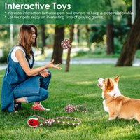HKM-0888381 Set of 5 Holiday-Themed Dog Rope Chew Toys for Interactive Play and Dental Health