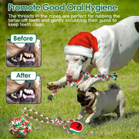 HKM-0888381 Set of 5 Holiday-Themed Dog Rope Chew Toys for Interactive Play and Dental Health