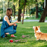 HKM-0888381 Set of 5 Holiday-Themed Dog Rope Chew Toys for Interactive Play and Dental Health