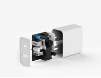 HKM-088915 30W Dual Port USB Charger with USB-C and USB-A Compatibility