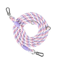 HKM-0889533 Woven Rainbow Multi-functional Dog Leash with Hand Holding Rope and Double Head Design