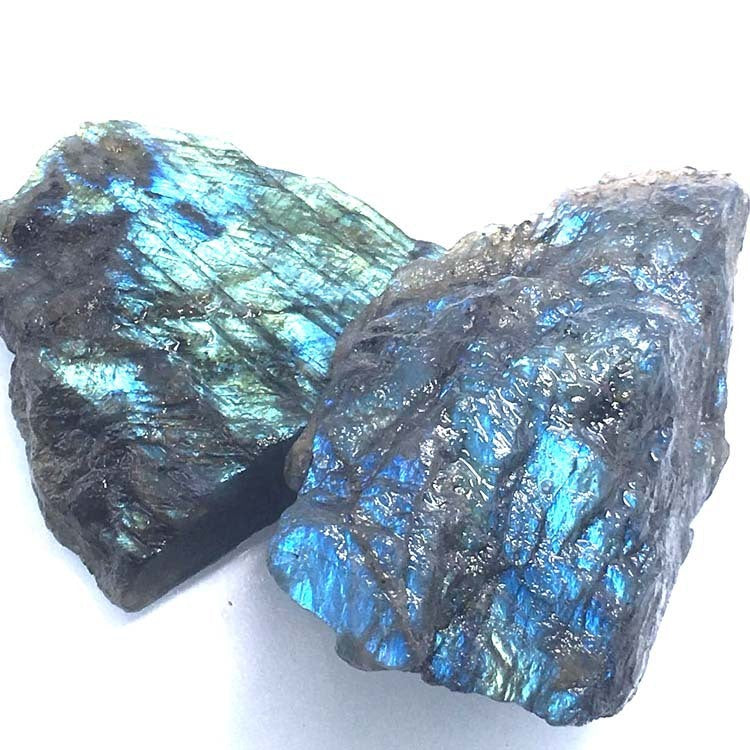 HKM-088979 Natural Labradorite Rough Stone with Polished Finish - Irregular Size Mineral Specimen