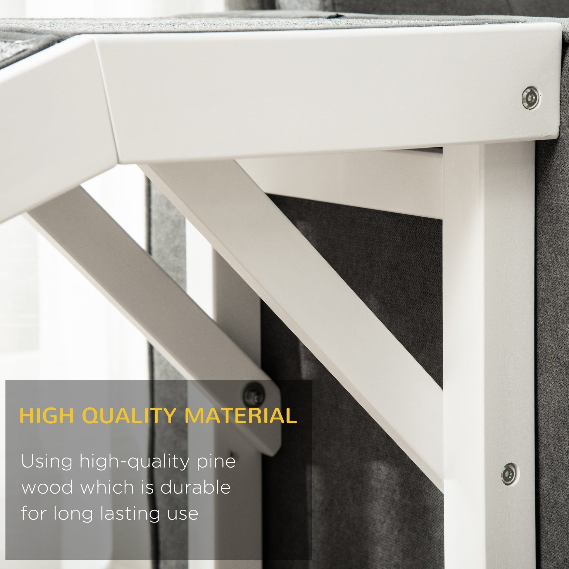 HKM-0891197 Foldable Dog Ramp with Non-Slip Carpet Top - Gray and White, Designed for Senior and Small Dogs