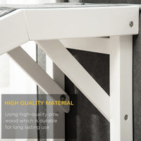 HKM-0891197 Foldable Dog Ramp with Non-Slip Carpet Top - Gray and White, Designed for Senior and Small Dogs