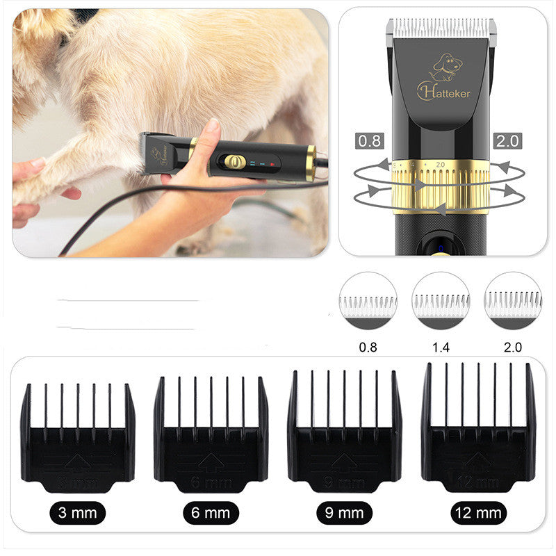 HKM-0891325 Titanium Ceramic Blade Pet Shaver with Adjustable Cutter Head and Noise Reduction