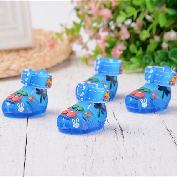 HKM-0892349 Fashionable Soft-Soled Non-Slip Waterproof Shoes for Dogs - Breathable Design in Pink, Yellow, and Blue