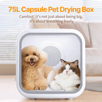 HKM-089299 75L Smart Pet Dryer Box with Curved Tempered Glass for Quick 15-Minute Drying