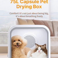 HKM-089299 75L Smart Pet Dryer Box with Curved Tempered Glass for Quick 15-Minute Drying