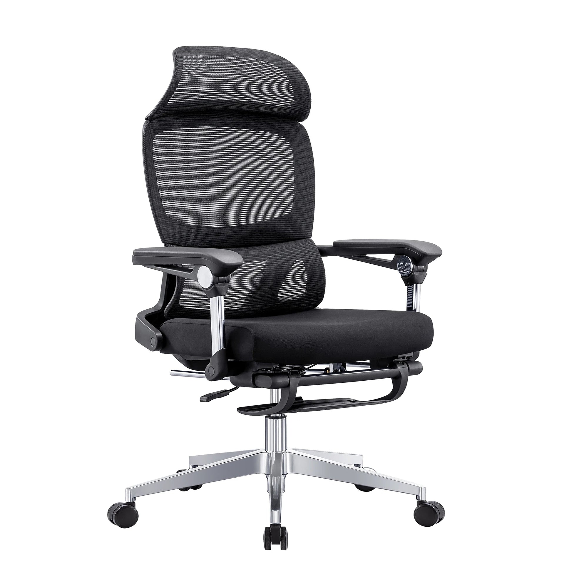HKM-089299 Ergonomic Adjustable Mesh Office Chair with High Back and Headrest, Swivel Design