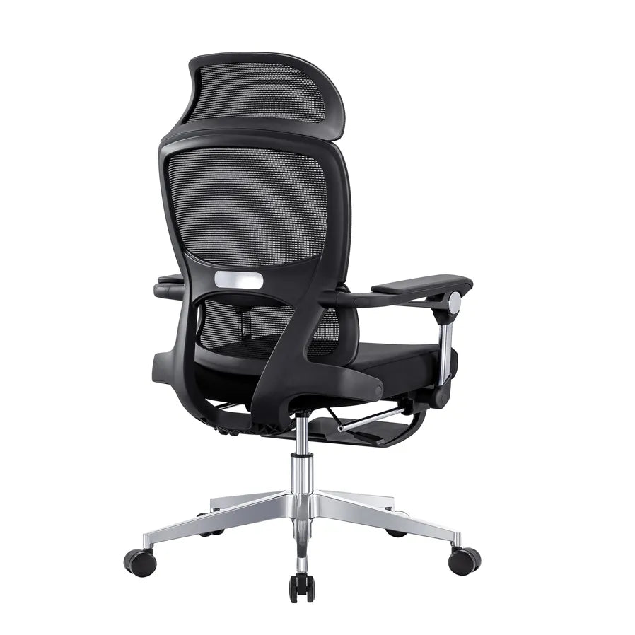 HKM-089299 Ergonomic Adjustable Mesh Office Chair with High Back and Headrest, Swivel Design