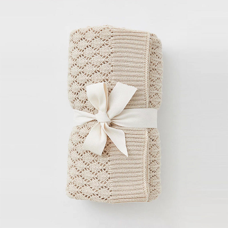 HKM-089363 Versatile Cotton Knitted Blanket for Any Season - Kids and Adults Sizes Available