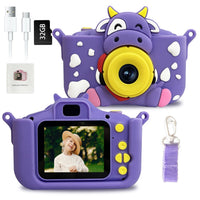 HKM-089427 Children's Cartoon Digital Camera with HD Photo and Video Features, Fun Games, and Customizable Stickers
