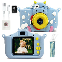 HKM-089427 Children's Cartoon Digital Camera with HD Photo and Video Features, Fun Games, and Customizable Stickers