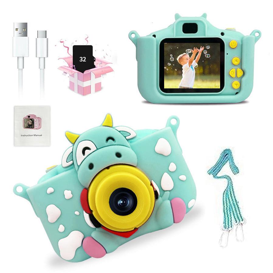 HKM-089427 Children's Cartoon Digital Camera with HD Photo and Video Features, Fun Games, and Customizable Stickers