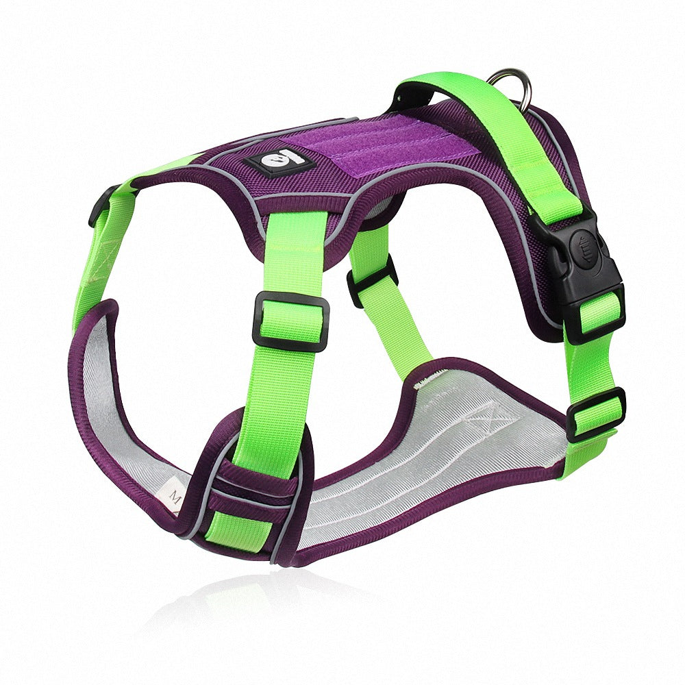HKM-0894781 Reflective Oxford Cloth Chest Strap Dog Leash for Large Dogs - Adjustable Sizes S to XL
