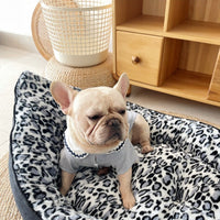 HKM-0895549 Cozy Black Plush Pet Sofa Dog Bed for Small Animals, 100 x 70 cm