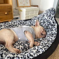 HKM-0895549 Cozy Black Plush Pet Sofa Dog Bed for Small Animals, 100 x 70 cm