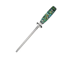 HKM-089555 High Carbon Steel Household Knife Sharpener with Abalone Shell Handle