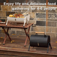 HKM-089555 Portable Folding BBQ Grill for Outdoor Cooking - Practical Black Design