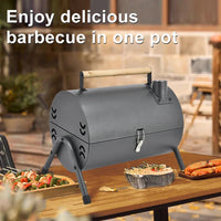 HKM-089555 Portable Folding BBQ Grill for Outdoor Cooking - Practical Black Design