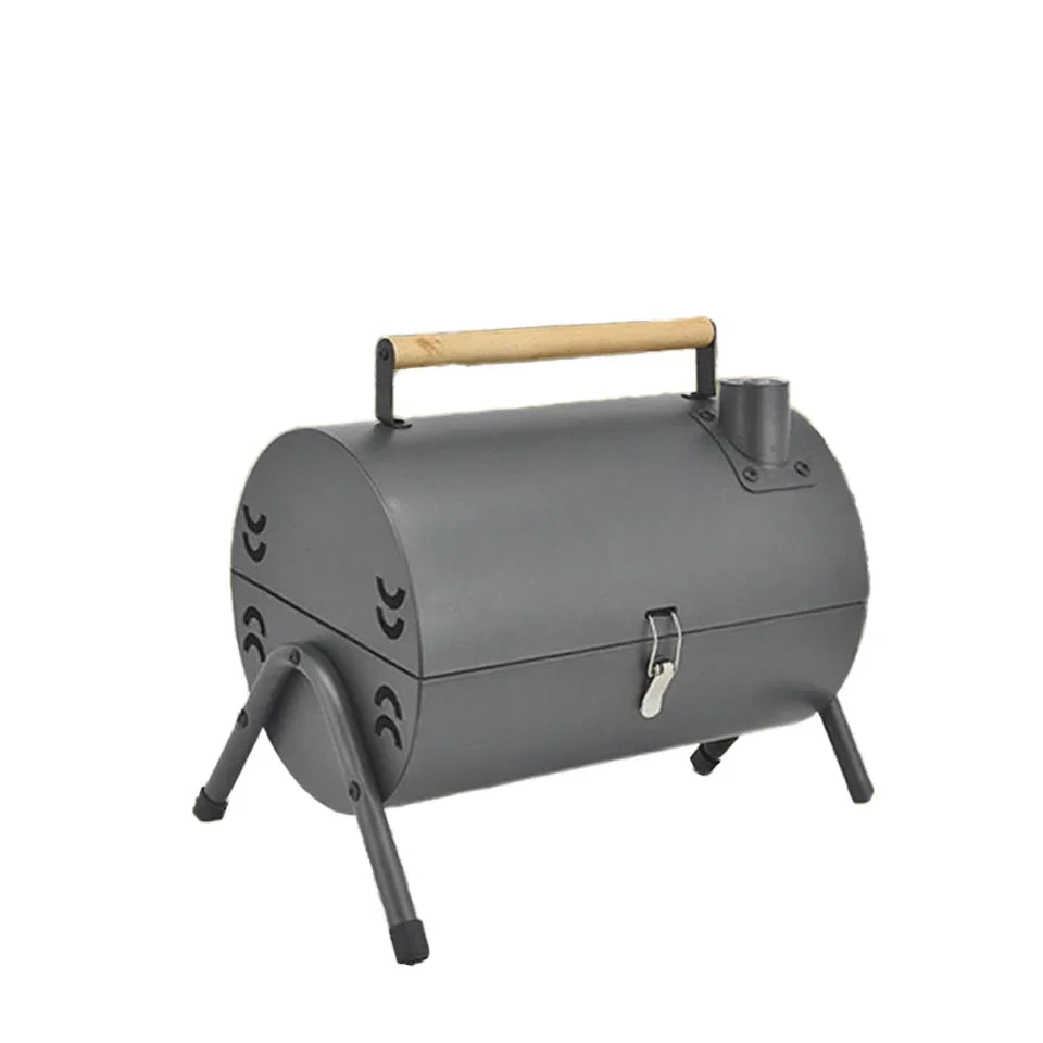 HKM-089555 Portable Folding BBQ Grill for Outdoor Cooking - Practical Black Design