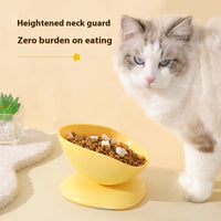 HKM-0895677 Large Caliber Anti-Spill Cat Bowl in Grass Green, Lemon Yellow, and Rouge Pink - 200ml Capacity