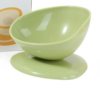 HKM-0895677 Large Caliber Anti-Spill Cat Bowl in Grass Green, Lemon Yellow, and Rouge Pink - 200ml Capacity