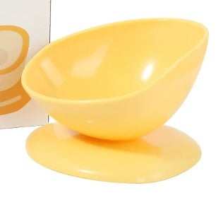 HKM-0895677 Large Caliber Anti-Spill Cat Bowl in Grass Green, Lemon Yellow, and Rouge Pink - 200ml Capacity