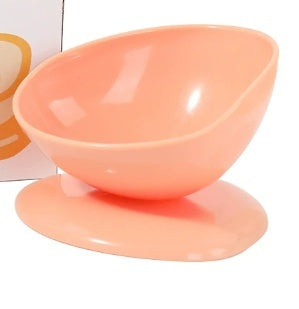 HKM-0895677 Large Caliber Anti-Spill Cat Bowl in Grass Green, Lemon Yellow, and Rouge Pink - 200ml Capacity