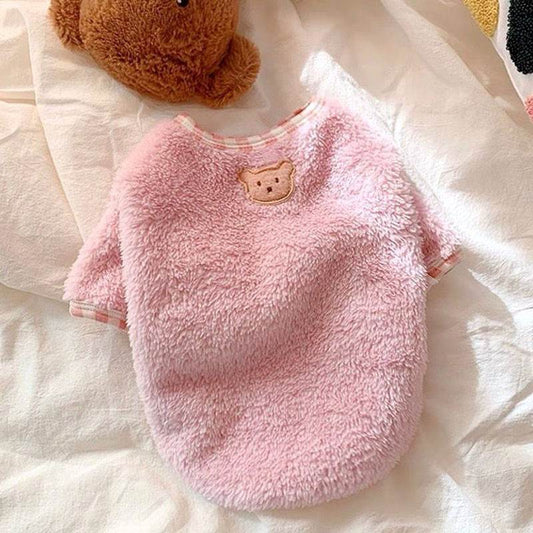 HKM-0896061 Navy Blue and Pink Solid Color Clothes for Female Pomeranian Yorkshire Teddy Puppies