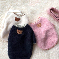 HKM-0896061 Navy Blue and Pink Solid Color Clothes for Female Pomeranian Yorkshire Teddy Puppies