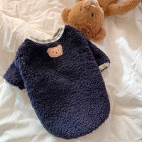 HKM-0896061 Navy Blue and Pink Solid Color Clothes for Female Pomeranian Yorkshire Teddy Puppies