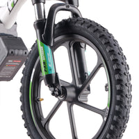 HKM-089619 16" Electric Balance Bike for Kids, 350W Motor, Aluminum Alloy Frame, Adjustable Suspension, Age 5-8, 60KG Load Capacity