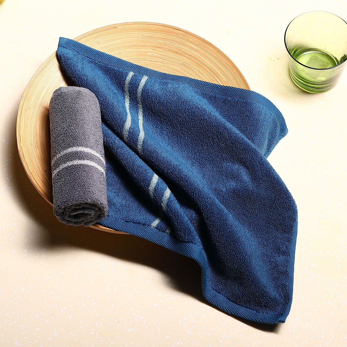 HKM-089619 Smart Induction Cotton Square Towel - 34cm x 34cm, 100% Cotton, Soft and Durable